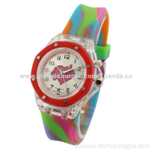 Children's Watches, Manufacturer, Colorful Silicone Strap, 7-color LED Light Function